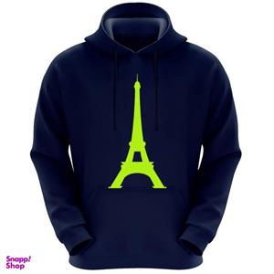 هودی مردانه طرح ایفل کد A68 رنگ سرمه ای