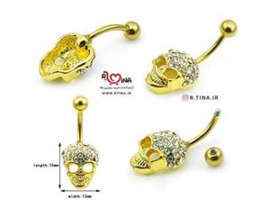 پیرسینگ ناف مدل اسکلت طلایی