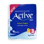 دستمال حوله ای 4 قلو مدل Stax اکتیو بسته 4 عددی  Active 3ply Towel Paper Pack of 4