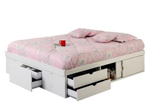تخت خواب دونفره سفید مدل ZD16