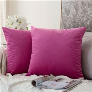 MIULEE Pack of 2, Velvet Soft Soild Decorative Square Throw Pillow Covers Set Cushion Case for Sofa Bedroom Car 18 x 18 Inch 45 x 45 cm