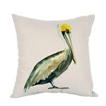 Moslion Pelicans Pillow,Home Decorative Throw Pillow Cover Watercolor Blue Pelicans Cotton Linen Cushion for Couch/Sofa/Bedroom/Livingroom/Kitchen/Car 18 x 18 inch Square Pillow case