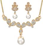 PHOCKSIN Bridal Bridesmaid Wedding Jewelry Sets for Women Girl Necklace and Earrings Set Drop Simulated Pearl