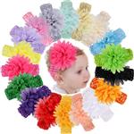 18pcs Baby Girls Headbands Chiffon Flower Soft Strecth Hair Band Hair Accessories for Baby Girls Newborns Infants Toddlers and Kids