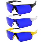 Men's Golf Ball Finder Glasses - True Blue Lens - Sports Style Frame - Wrap Around Sunglasses