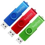 SumDuta 32GB USB 2.0 Flash Drive 3 Pack Thumb Drive Swivel Memory Stick External Storage (3 Colors: Blue Green Red)