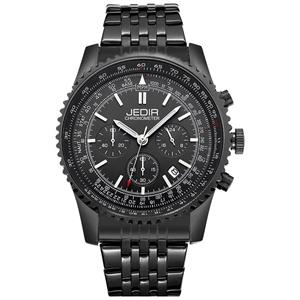 JEDIR Men Wrist Watch Fashion Sport Quartz Chronograph Watches Classic Analog Dial with Date Window Metal Case Soft Leather Strap &Stainless Steel Band