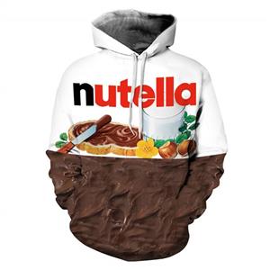 Ocamo Street Style Sweatshirt Pullover Jumpers 3D Nutella Chocolate Printed Hoodie for Men and Women 