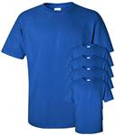 Gildan Men's Seamless Double Needle T-Shirt, Royal, XL (Pack of 5)