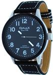 Omax #X008 Men's IP Bezel Canvas Top Band Easy Reader Analog Watch