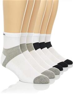 Calvin Klein Men's Basic Sport Quarter Socks - 6 Pack 
