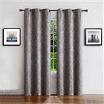 Warm Home Designs 1 Pair (2 Panels) of Silver Gray Insulated Thermal Blackout Curtains with Embossed Textured Flower Pattern. Each Short Length Window Panel is 38