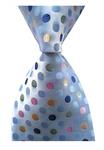 Elfeves Men's Classic Polka Dot Blue Green Jacquard Woven Silk Tie Formal Necktie