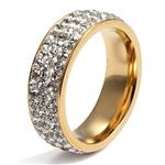 Chryssa Youree 7mm Women Stainless Steel Eternity Ring for Wedding Band Engagement Promise CZ Cubic Zirconia Crystal Circle Round Size 7 to12(SZZ-022)