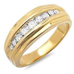 Dazzlingrock Collection 0.50 Carat (ctw) 14K Round Diamond Channel Mens Ring, Yellow Gold 