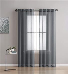 LinenZone - Grommet Semi-Sheer Curtains - 2 Pieces - Total Size 108 Inch Wide (54 Inch Each Panel) - 95 Inch Long Panels - Beautiful, Elegant, Natural Light Flow Material (54 