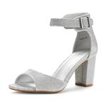 DREAM PAIRS Women's Chunk Low Heel Pump Sandals 