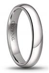 Crownal 1mm 2mm 3mm 4mm 5mm 6mm 8mm White Tungsten Carbide Polished Classic Dome Wedding Ring All Sizes
