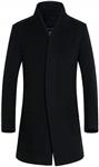 Hot Daoroka Men's Autumn Winter Warm Long Jacket Coats Button Smart Stand Collar Overcoat Outwear