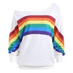 Sweatshirt,Toimoth Women Casual Loose Long Sleeve Rainbow Print Pullover Blouse Shirts