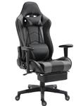 Gaming Chair High Back Ergonomic Racing Chair Swivel Office Chair with Headrest Lumbar Support (Black/Gray,Footrest)
