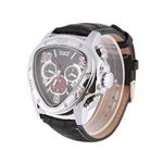 Jaragar Men Automatic Mechanical Wrist Watch Leather Wristwatches Triangular Black Dial Business Watches Skeleton WatchesZRX