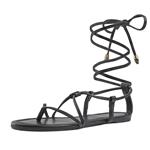 DREAM PAIRS Women's Sammy Gladiator Lace up Flat Sandals 