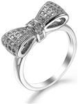 Women Fashion Bowknot Ring White Bride Princess Anniversary Wedding Ring