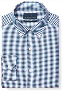 Amazon Brand BUTTONED DOWN Men's Tailored Fit Gingham Dress Shirt, Supima Cotton Non-Iron 