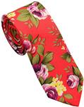 Men's Printed Floral Cotton Necktie - Casual Fashion Flower Slim Neck Ties