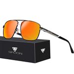 SIPLION Men's Driving Polarized Rectangular Square Sunglasses Metal Frame