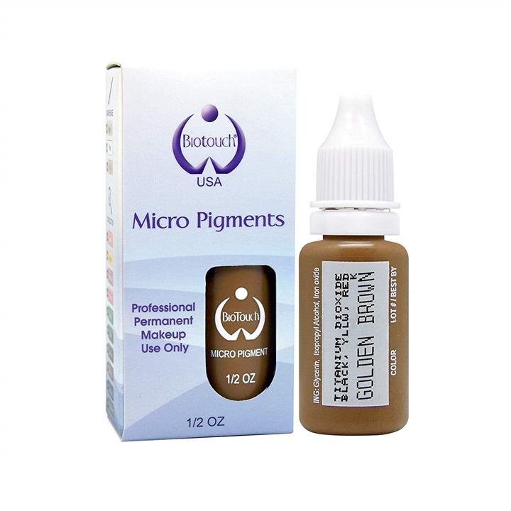 MICROBLADING SUPPLIES BioTouch Permanent Makeup Pigment Cosmetic Tattoo Ink LARGE Bottle pigment professional permanent makeup supplies Eyebrow Lip Eyeliner microblading supplies 15 ml (Golden Brown)
