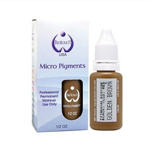MICROBLADING SUPPLIES BioTouch Permanent Makeup Pigment Cosmetic Tattoo Ink LARGE Bottle pigment professional permanent makeup supplies Eyebrow Lip Eyeliner microblading supplies 15 ml (Golden Brown) رنگ تاتو Biotouch