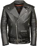 Milwaukee Men's Classic Side Lace Motorcycle Jacket (Black, Medium-Tall)