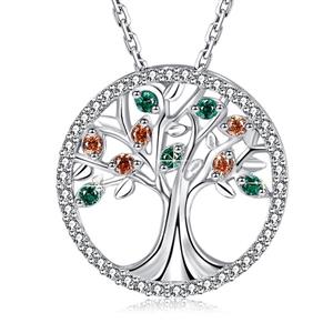 MEGA CREATIVE JEWELRY Family Tree of Life 925 Sterling Silver Pendant Necklace Earrings Crystal from Swarovski