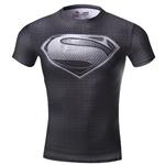 Red Plume Men's Compression Sports Short Sleeve Tee Super Logo Fitness Gym T-Shirt