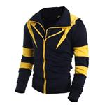 Men's Hoodies Full Zipper Lightweight Patchwork Hooded Sweatshirt Jacket Coat Outwear