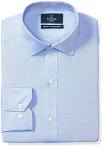 Amazon Brand - BUTTONED DOWN Men's Tailored Fit Spread-Collar Solid Pinpoint Dress Shirt, Supima Cotton Non-Iron