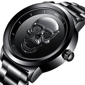 Cool Punk 3D Skull Men Watch Brand 2018 LIGE Luxury Steel Quartz Male Watches Waterproof Retro Fashion Gold Black Clock Relogio 76