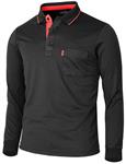 BCPOLO Men's Polo Shirt Long Sleeve Solid Polo Shirt Dri Fit T-Shirt