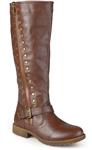 Journee Collection Women's Studded Zipper Riding Boots