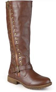 Journee Collection Women's Studded Zipper Riding Boots