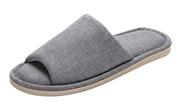 FEET FEEL Men's Cowboy Canvas Slip-on Slippers Non-Slip Sandal Moisture Wicking House Slippers