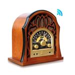 Pyle Retro Speaker Vintage Radio - Classic Style Stereo, Wireless Bluetooth Receiver Speakers, Built-in Full Range Sound System Reproduction, USB, MP3 Player, AM/FM Tuner - PUNP37BT Walnut