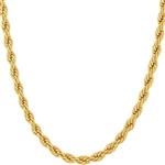 Lifetime Jewelry Gold Chain Necklace [ 5mm Rope Chain ] with Up to 20X More 24k Plating Than Other Necklace Chain - Durable Gold Necklaces for Women and Men with Free Lifetime Replacement Guarantee