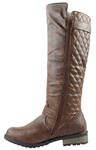 Forever Mango-21 Women's Winkle Back Shaft Side Zip Knee High Flat Riding Boots Brown