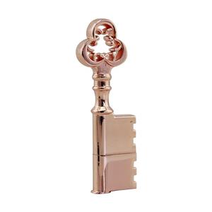 CHUYI Waterproof Metal Rose Gold Key Shape 32GB USB 2.0 Flash Drive Pen Memory Stick Thumb Gift 