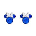 Disney Minnie Mouse Birthstone Jewelry, Silver Plated Crystal Stud Earrings for Women and Girls Mickey's 90th Birthday Anniversary (More Colors Available)