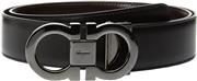 Salvatore Ferragamo Men's Double Gancini Adjustable and Reversible Belt-679535 Black/Auburn Belt