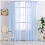 Rod Pocket Sheer Curtains Window Voile Treatment Panels for Bedroom/Living Room Drapes Semi Transparent Poly Linen Textured Elegance Curtains Set of 2 Panels (54